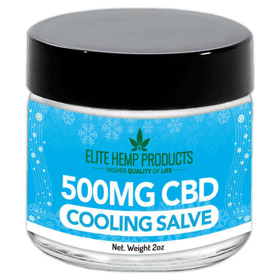A 500mg jar of CBD cooling salve from Elite.