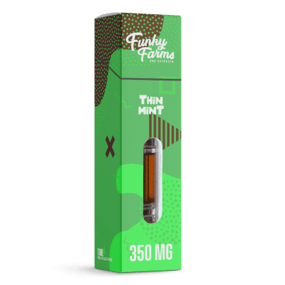 A Funky Farms 350mg vape cartridge, thin mint flavor