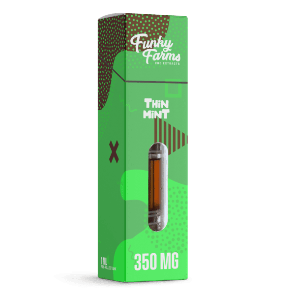A Funky Farms 350mg vape cartridge, thin mint flavor
