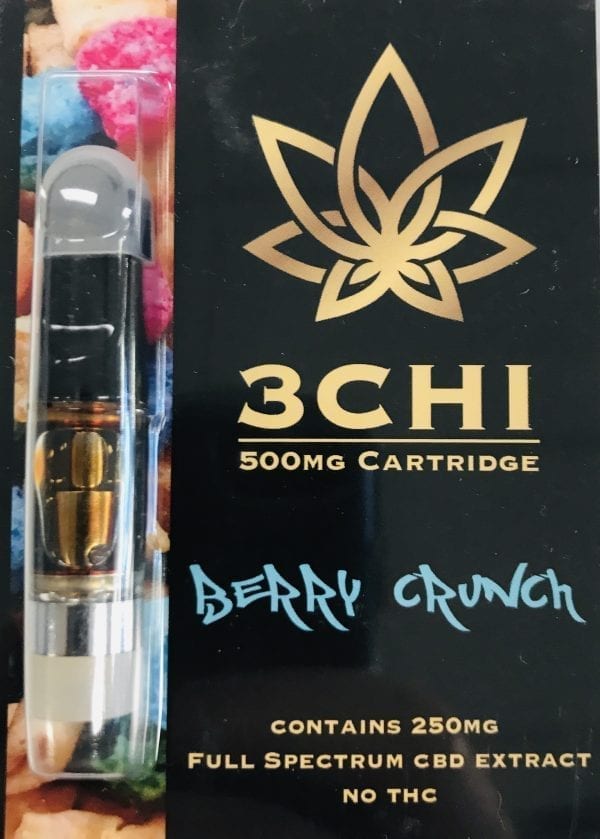 A 3Chi 250mg CBD Vape cartridge, Berry Crunch flavor