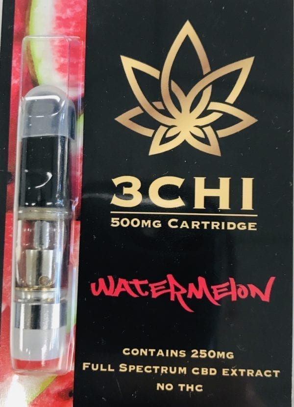 A 3Chi 250mg CBD Vape cartridge, Watermelon flavor