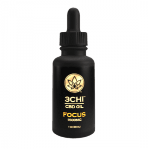 A bottle of 3Chi Focus 1500mg CBD Oil Tincture