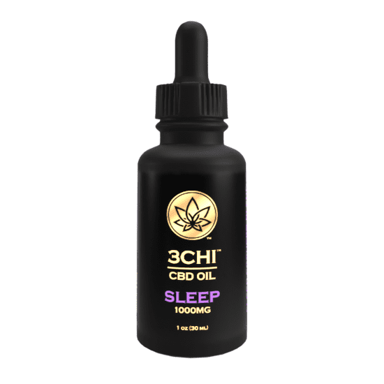 A bottle of 3Chi Sleep 1000mg CBD Oil Tincture