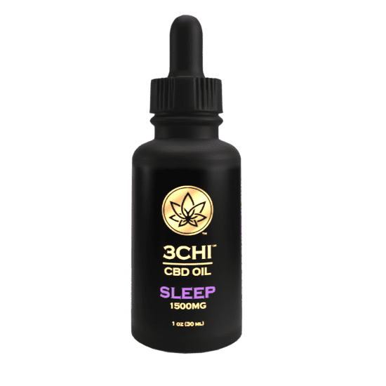 A bottle of 3Chi Sleep 1500mg CBD Oil Tincture