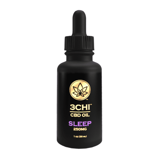 A bottle of 3Chi Sleep 250mg CBD Oil Tincture