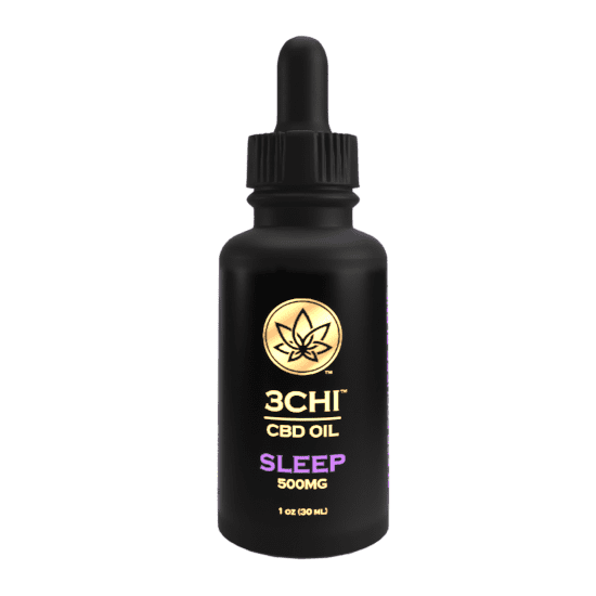 A bottle of 3Chi Sleep 500mg CBD Oil Tincture