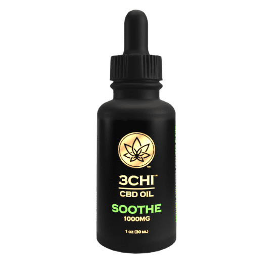 A bottle of 3Chi Soothe 1000mg CBD Oil Tincture