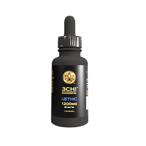 A 30mL bottle of 3chi Delta 8 THC tincture, 1200mg strength