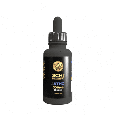 A 30mL bottle of 3chi Delta 8 THC tincture, 600mg strength