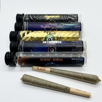 Seven 1G Delta 8 THC pre-roll joints.