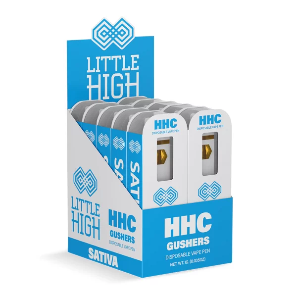 little high hhc 1g disposable vape - display box of gushers