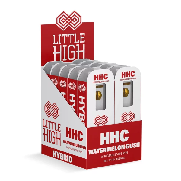 little high hhc 1g disposable vape - display box of watermelon gush