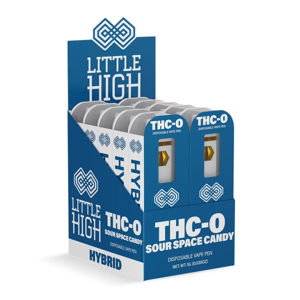 little high thc-o 1g disposable vape - sour space candy